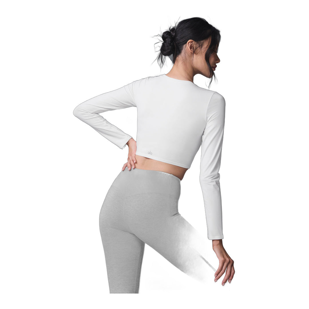 alo Alosoft Crop Finesse Long Sleeve - White