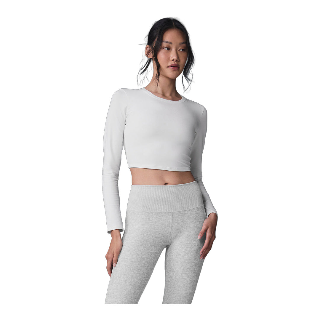 alo Alosoft Crop Finesse Long Sleeve - White
