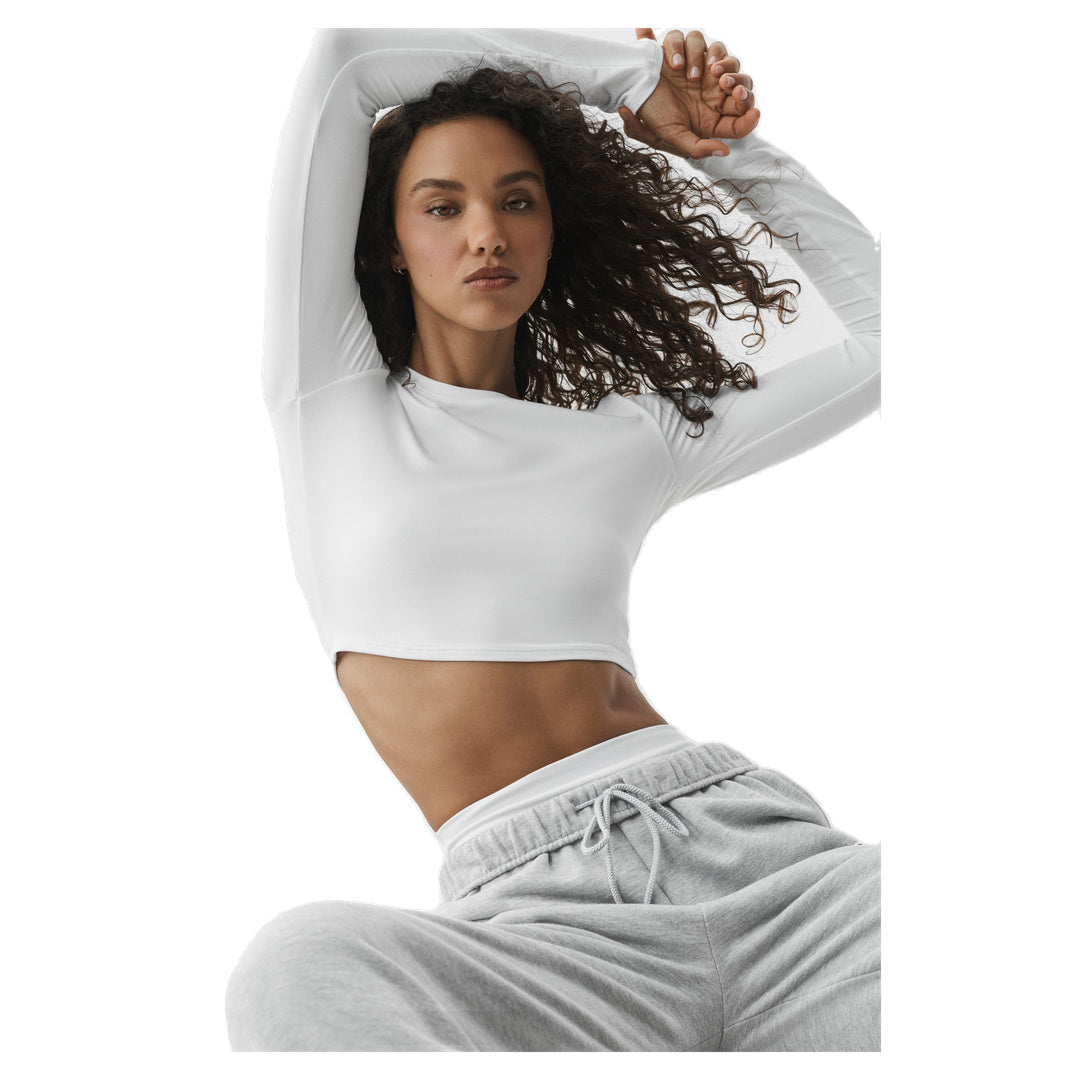 ALO Alosoft Crop Finesse Long Sleeve - White