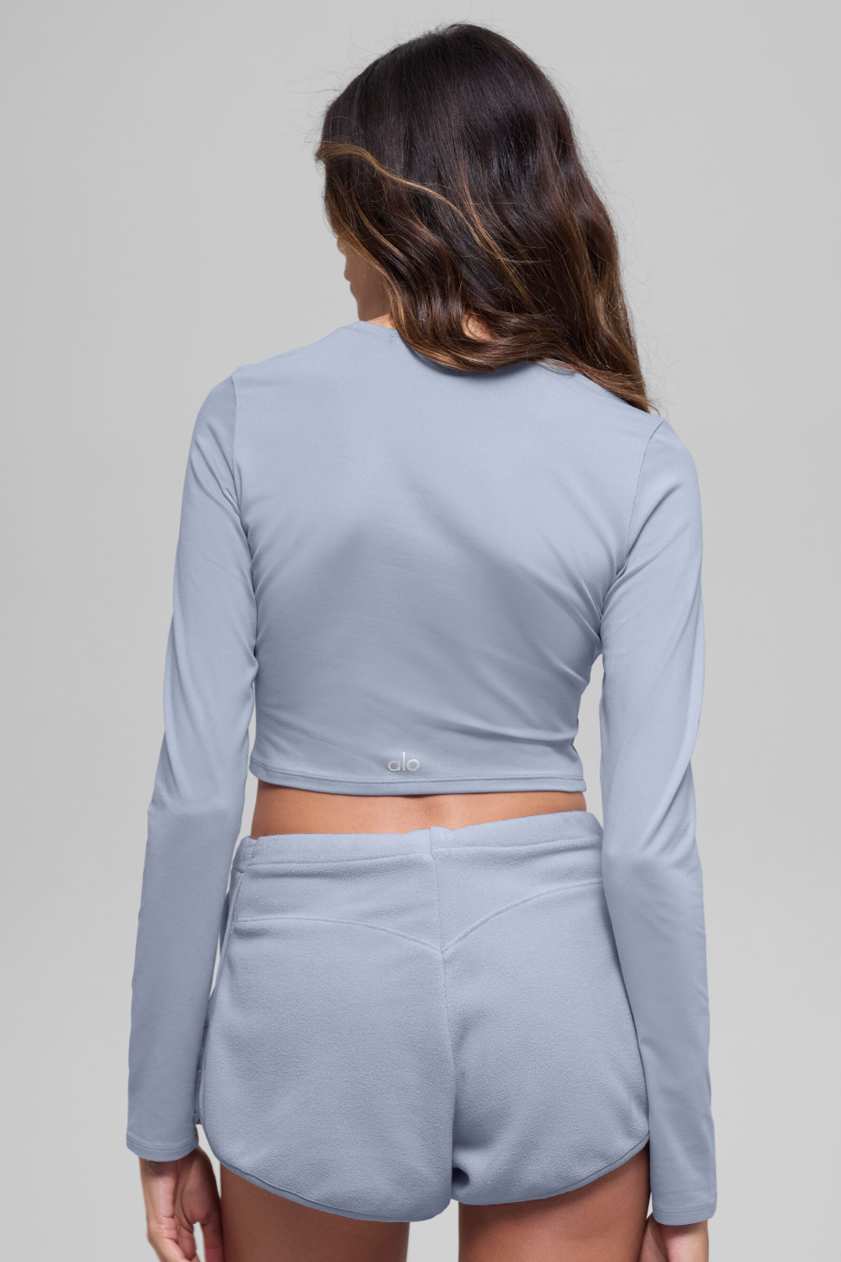 alo Alosoft Crop Finesse Long Sleeve - Winter Frost