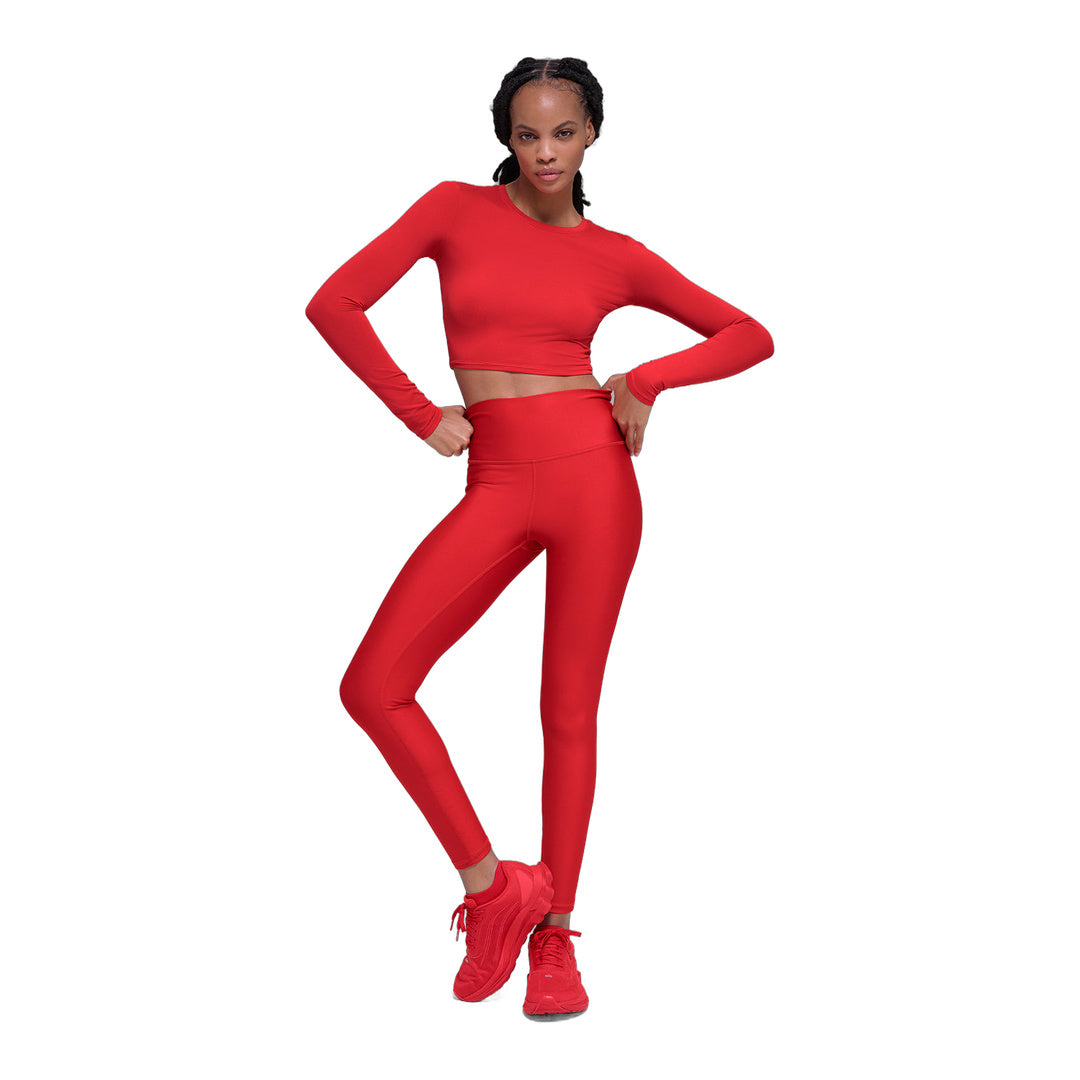 alo Alosoft Crop Finesse Long Sleeve - Bright Red
