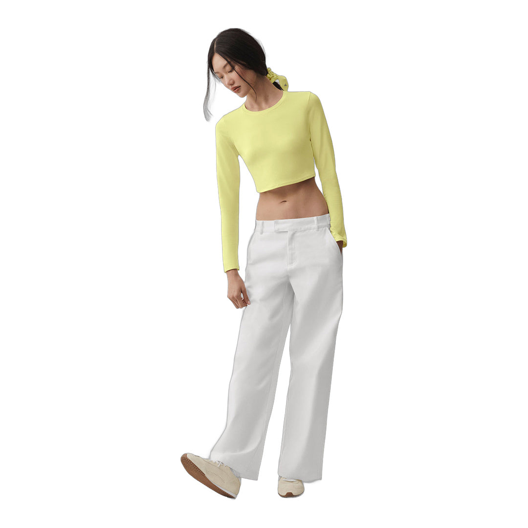 alo Alosoft Crop Finesse Long Sleeve - Sunshine