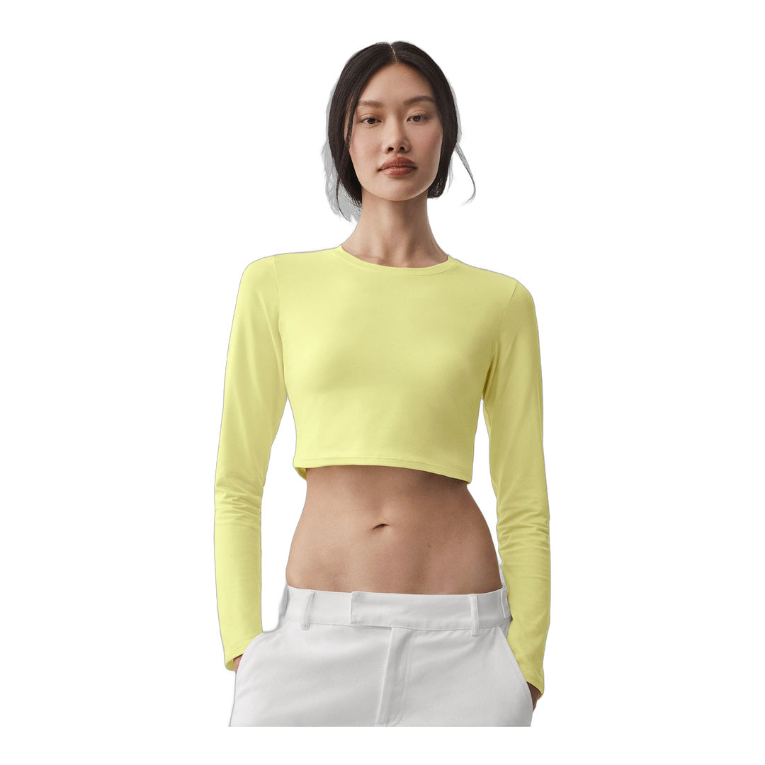 alo Alosoft Crop Finesse Long Sleeve - Sunshine