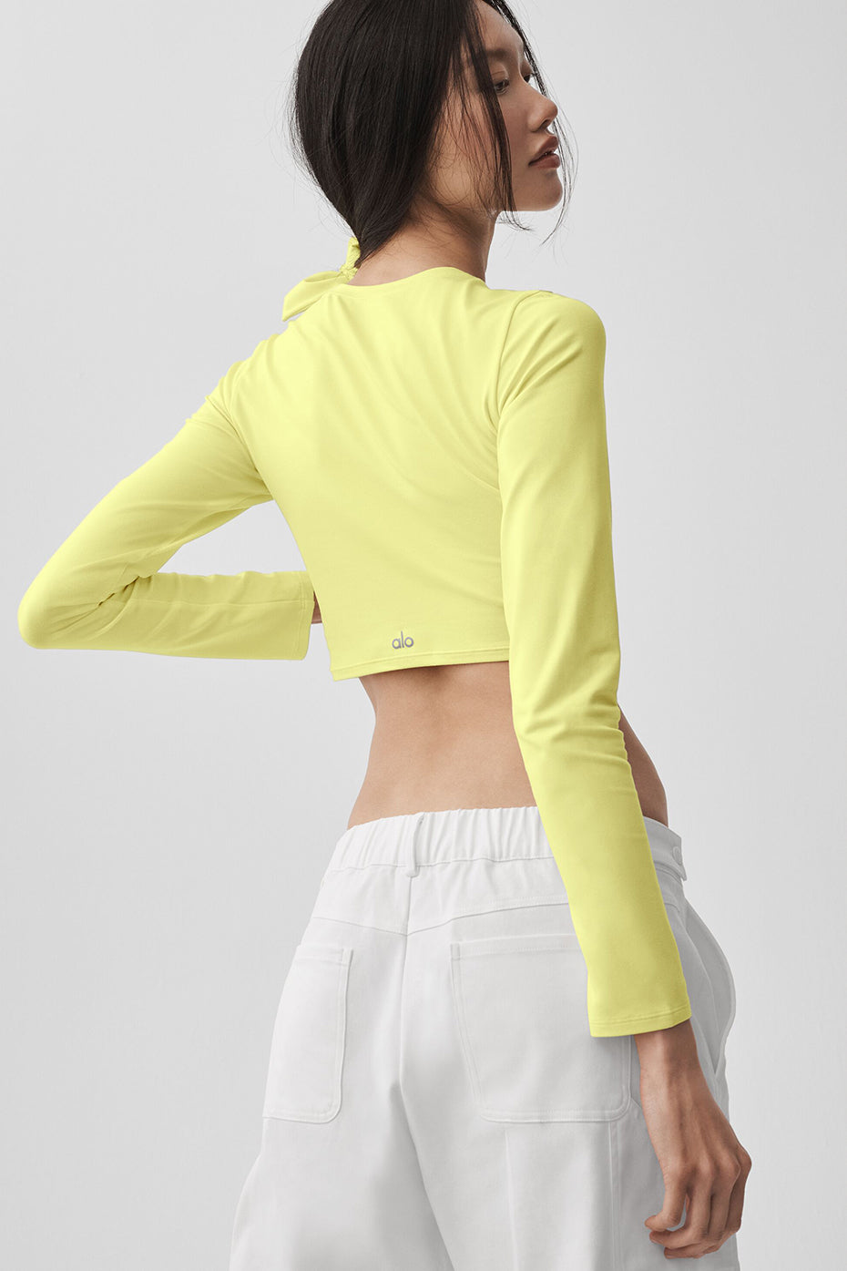 alo Alosoft Crop Finesse Long Sleeve - Sunshine