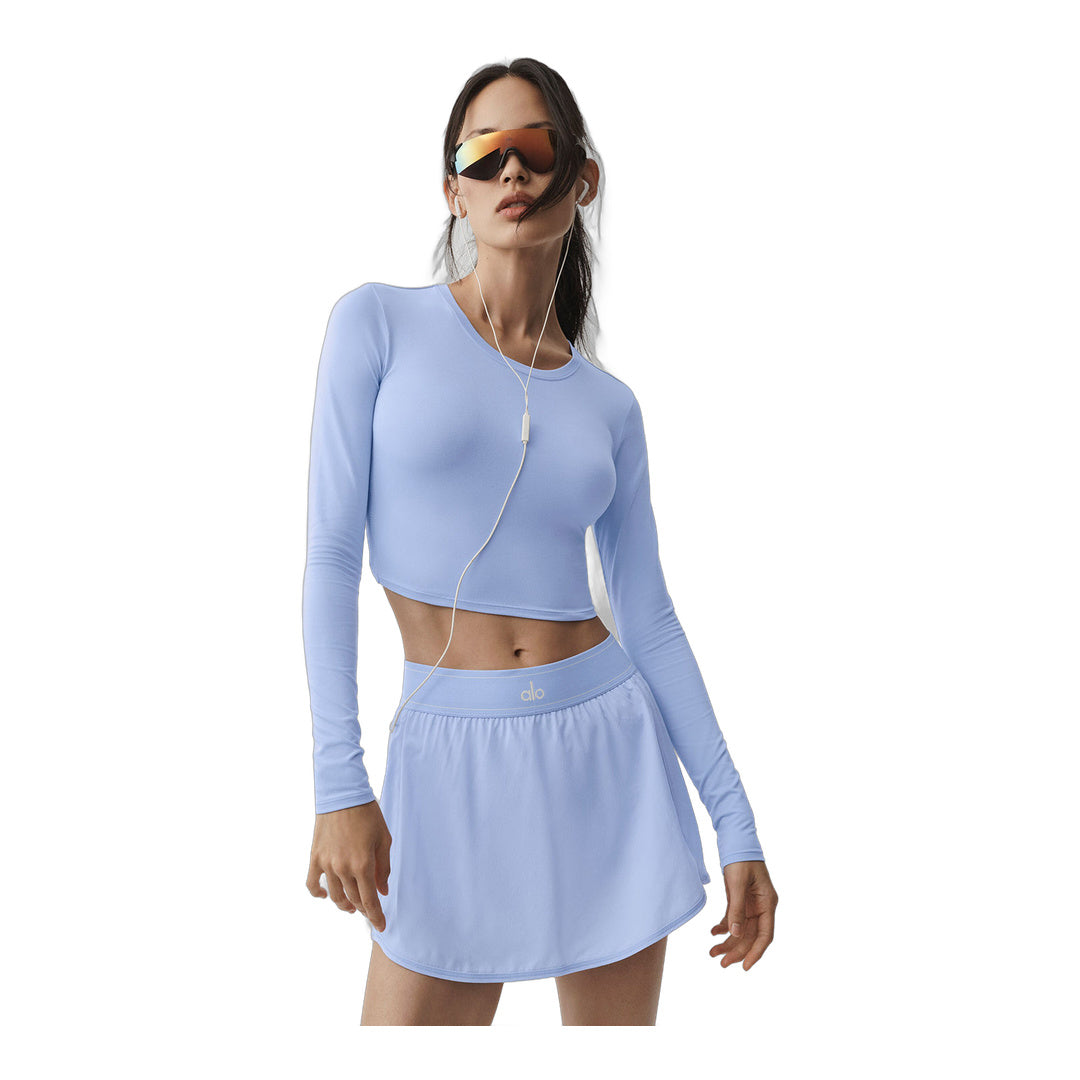 alo Alosoft Crop Finesse Long Sleeve - Light Provence Blue