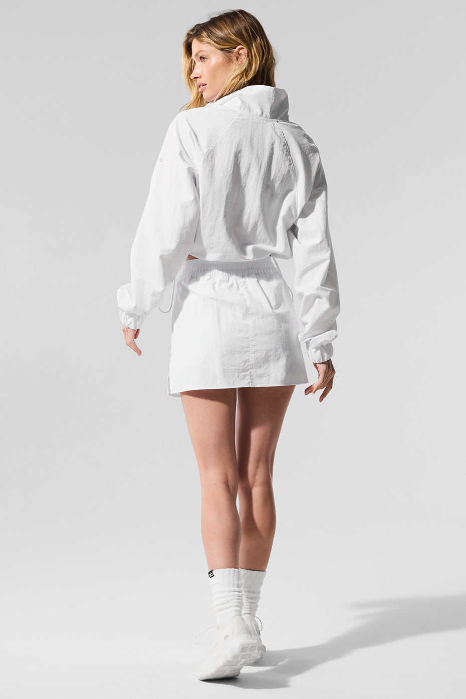 alo Cropped 1/4 Zip Alumni Pullover - White