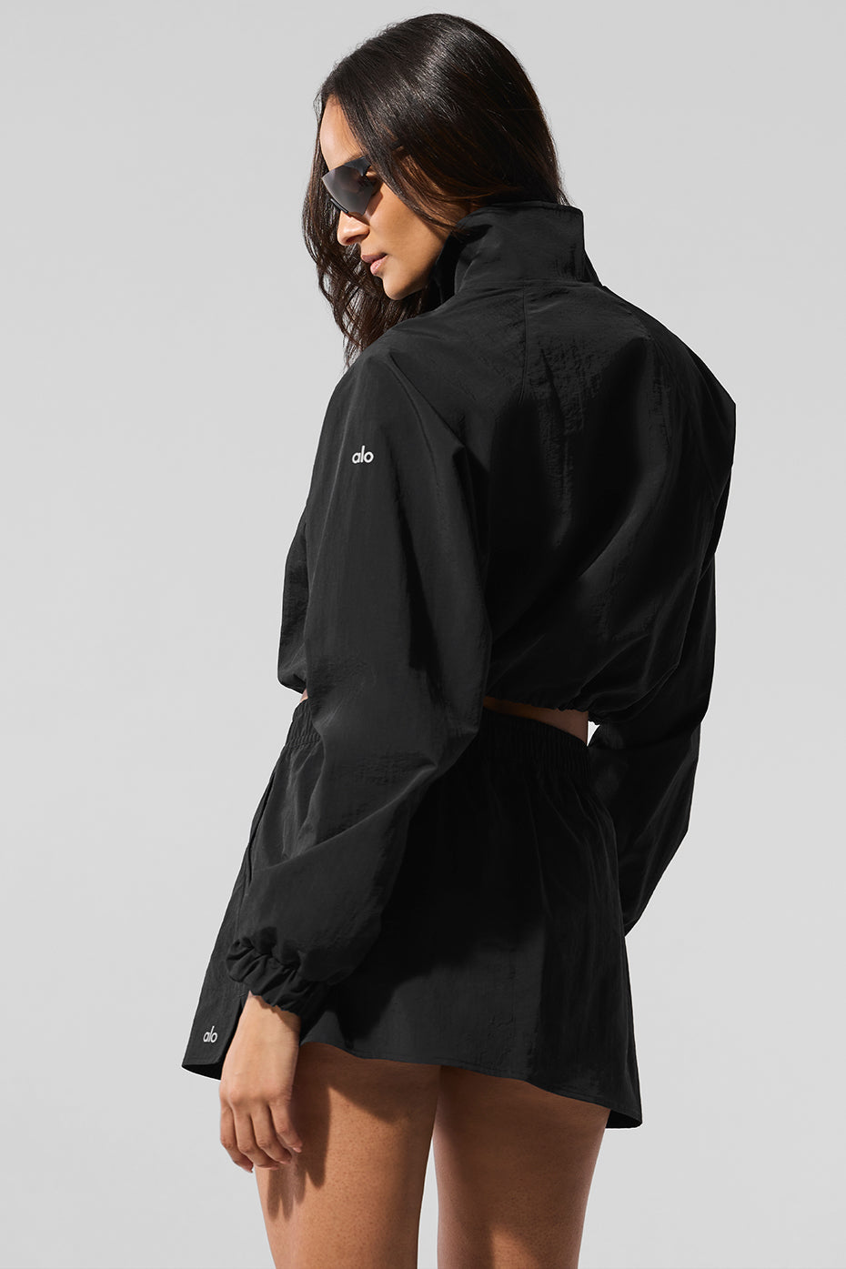 alo Cropped 1/4 Zip Alumni Pullover - Black