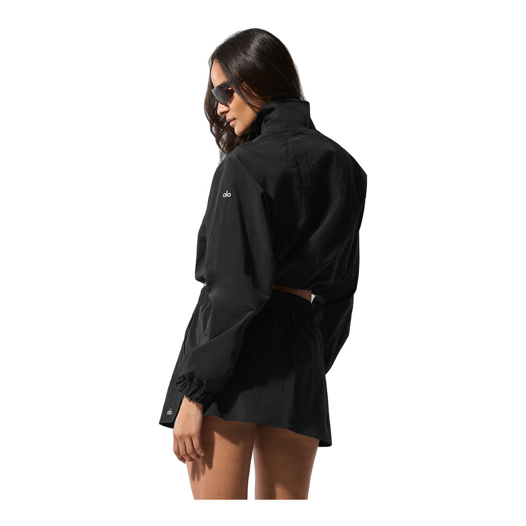 alo Cropped 1/4 Zip Alumni Pullover - Black