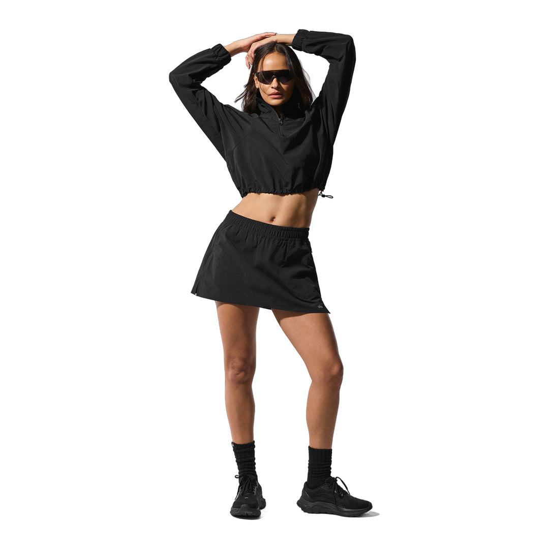 alo Cropped 1/4 Zip Alumni Pullover - Black