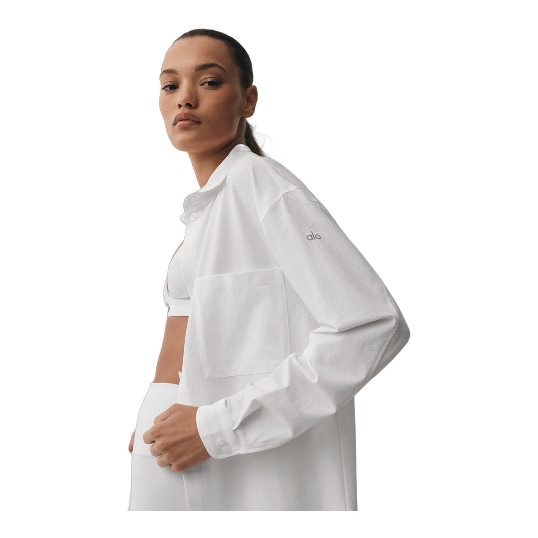 alo Dreamscape Button Down Long Sleeve - White