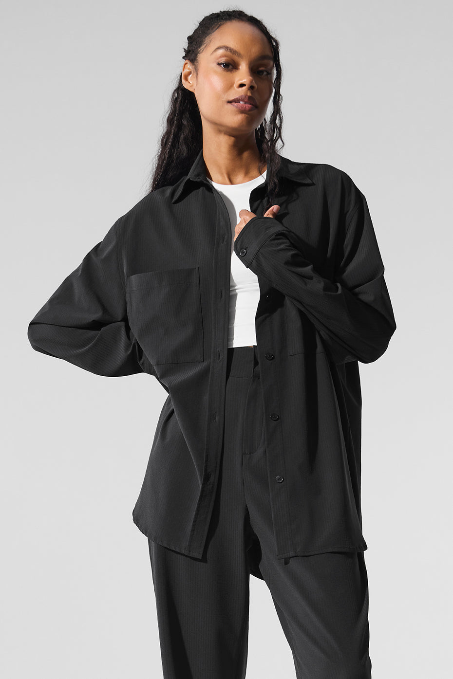 alo Dreamscape Button Down Long Sleeve - Black