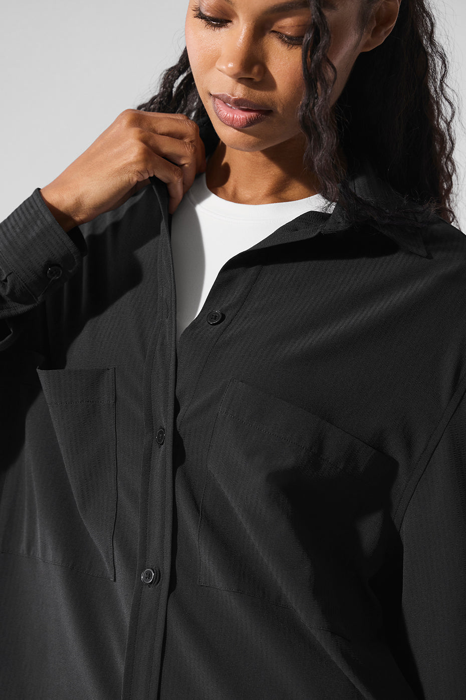 alo Dreamscape Button Down Long Sleeve - Black