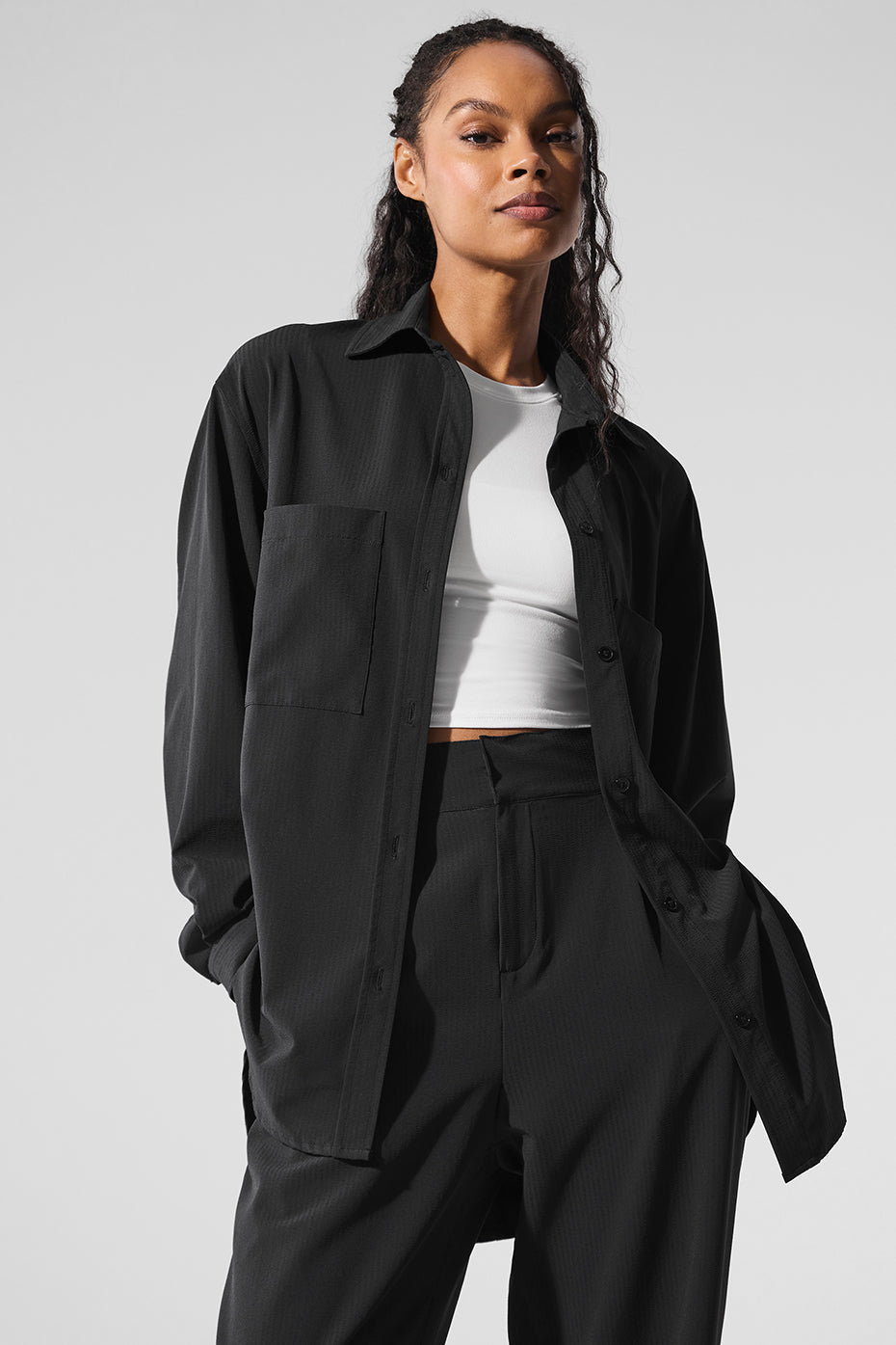 alo Dreamscape Button Down Long Sleeve - Black
