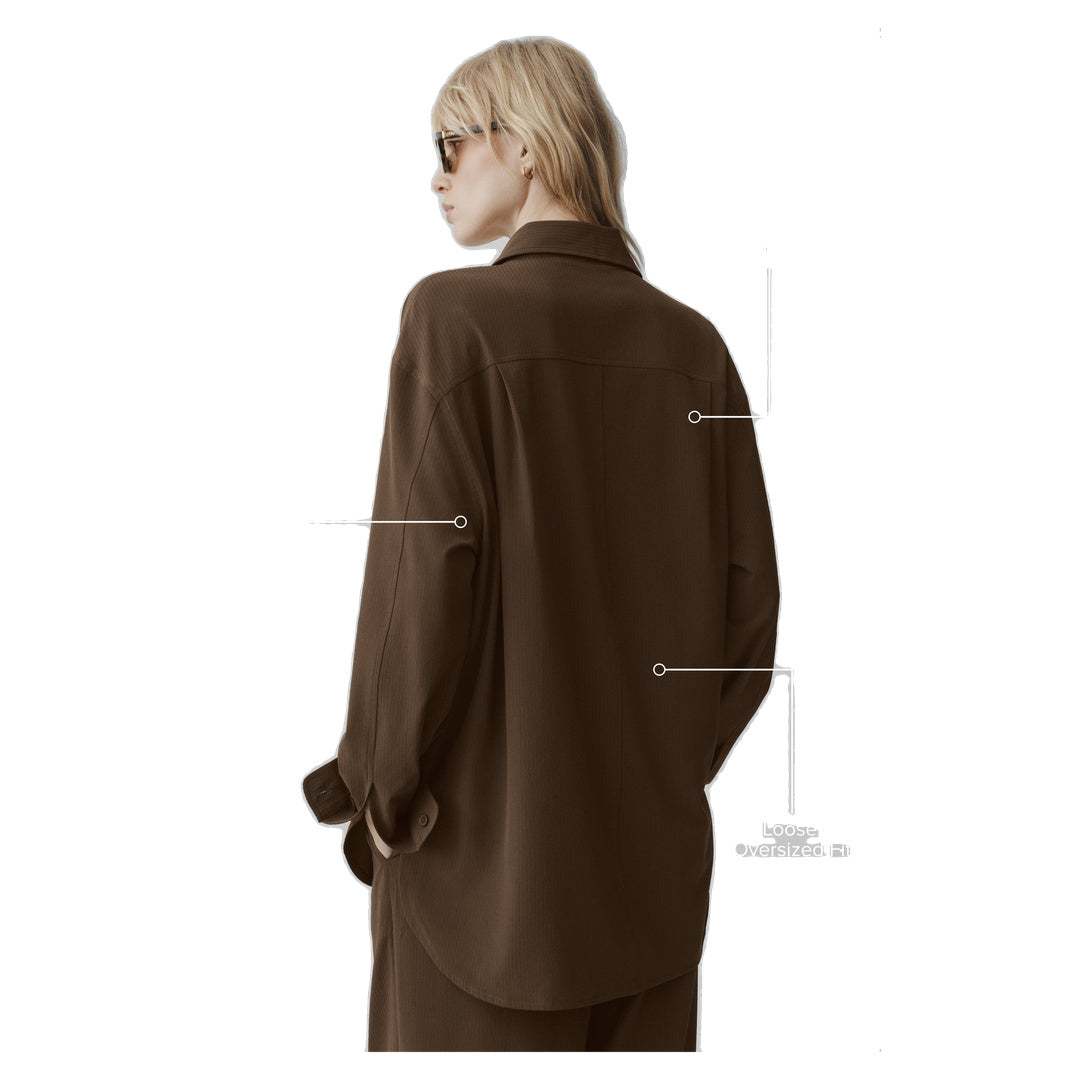 ALO Dreamscape Button Down Long Sleeve - Espresso