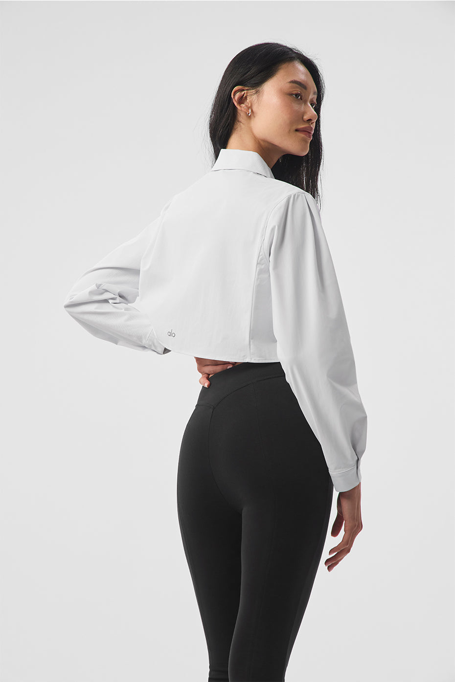 alo Cropped Take Me Out Button Up - White