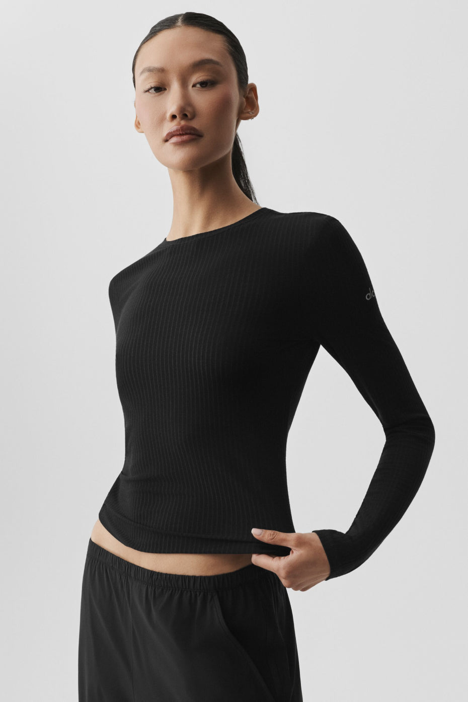 alo Ribbed Sea Coast Long Sleeve - Black