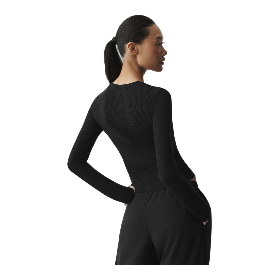 alo Ribbed Sea Coast Long Sleeve - Black