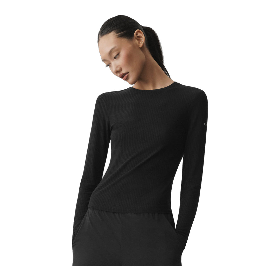 alo Ribbed Sea Coast Long Sleeve - Black
