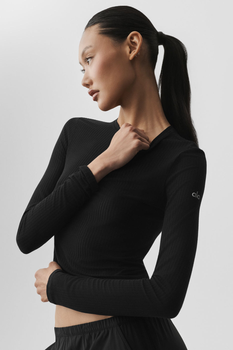 alo Ribbed Sea Coast Long Sleeve - Black