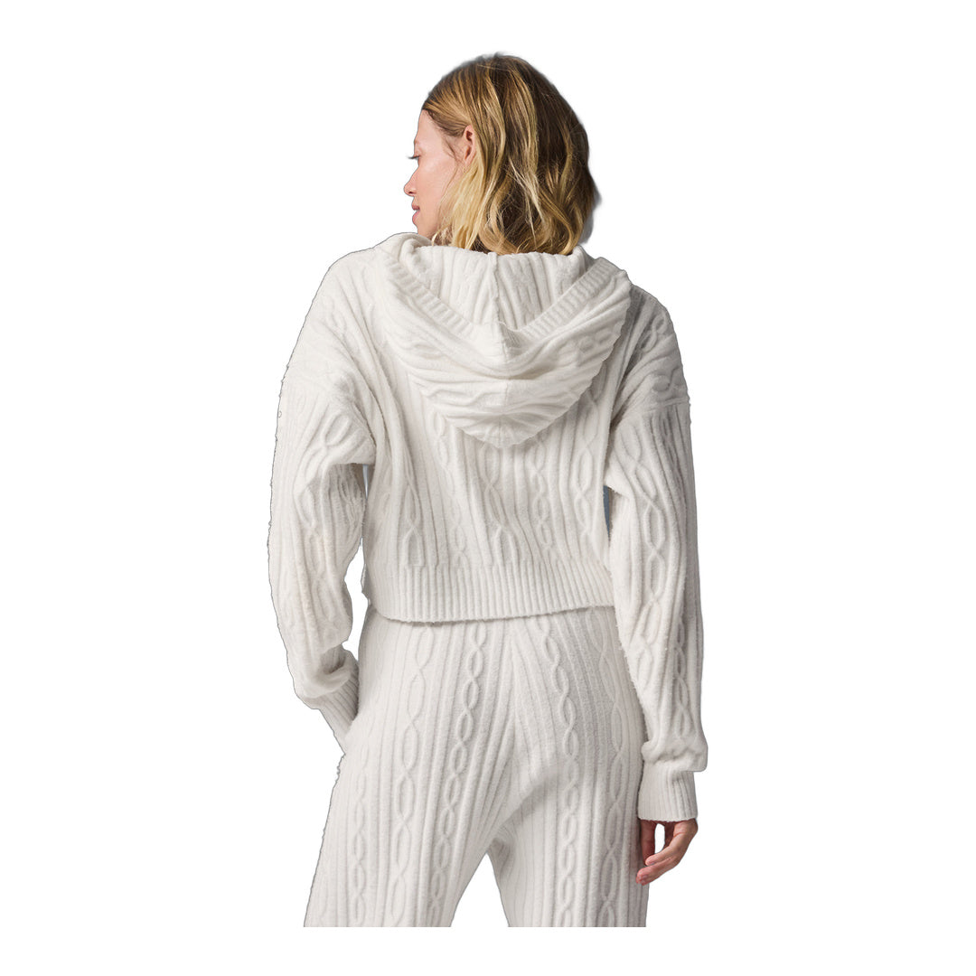 alo Cable Knit Winter Bliss Hoodie - Ivory