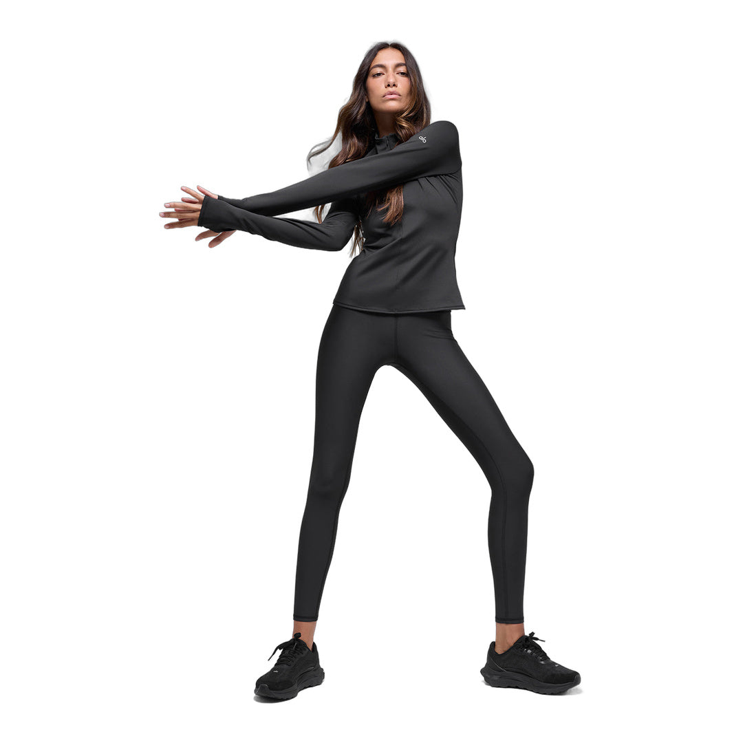 alo Airlift Winter Warm 1/4 Zip Long Sleeve - Black