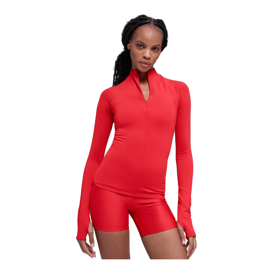 alo Airlift Winter Warm 1/4 Zip Long Sleeve - Bright Red