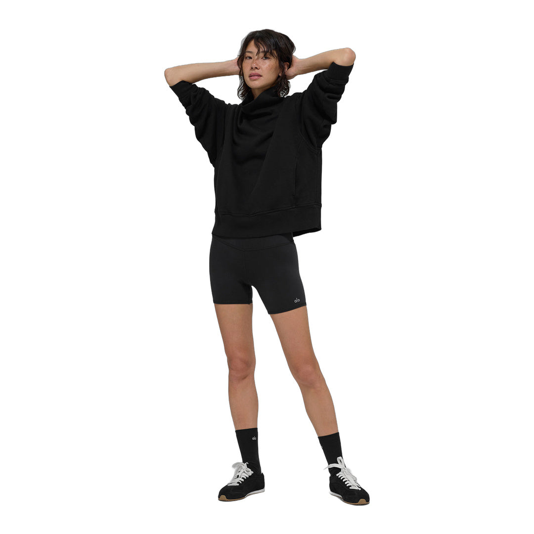 alo Hazy Mock Neck Pullover - Black
