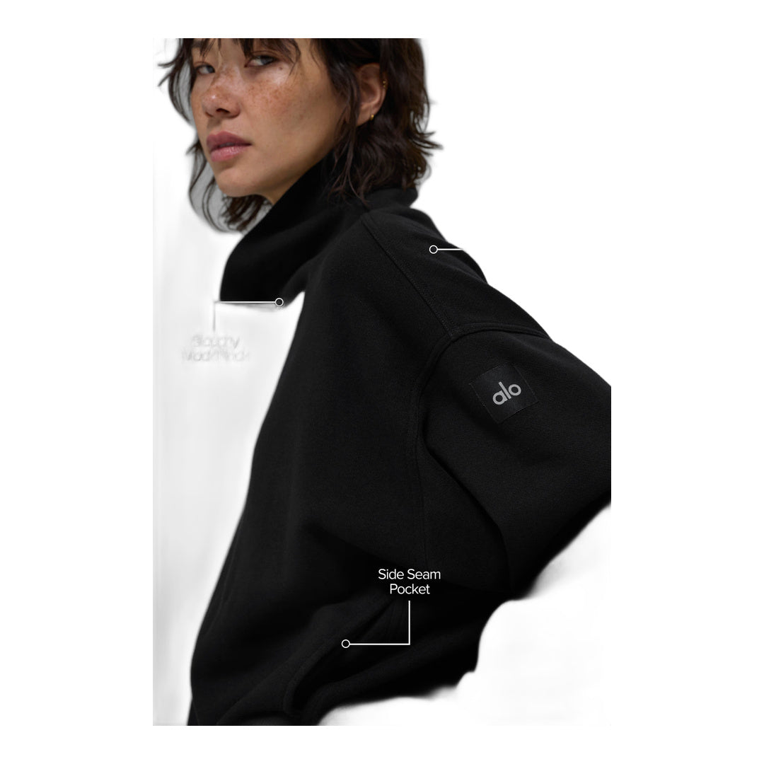 alo Hazy Mock Neck Pullover - Black