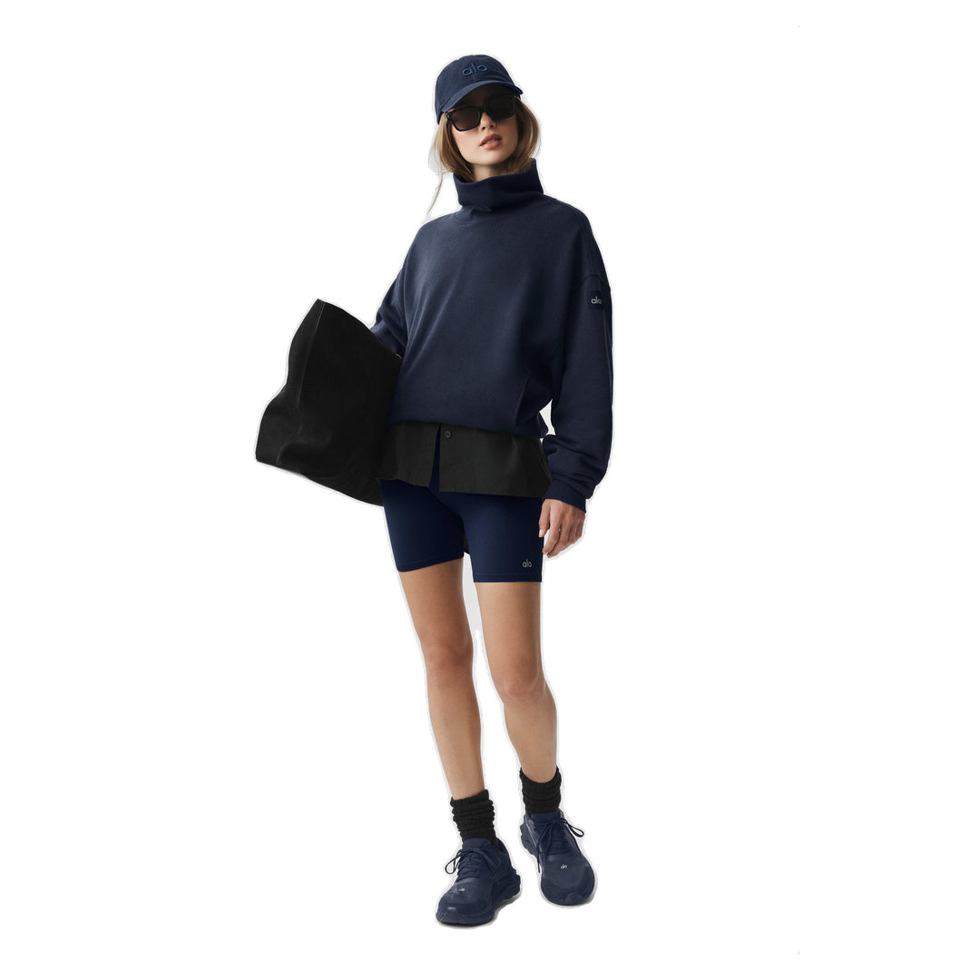 ALO Hazy Mock Neck Pullover - Navy