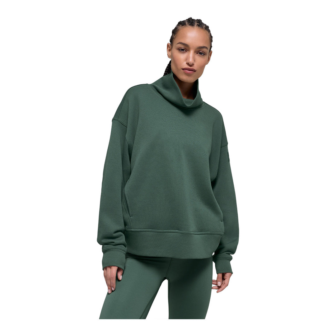 alo Hazy Mock Neck Pullover - Clover Green