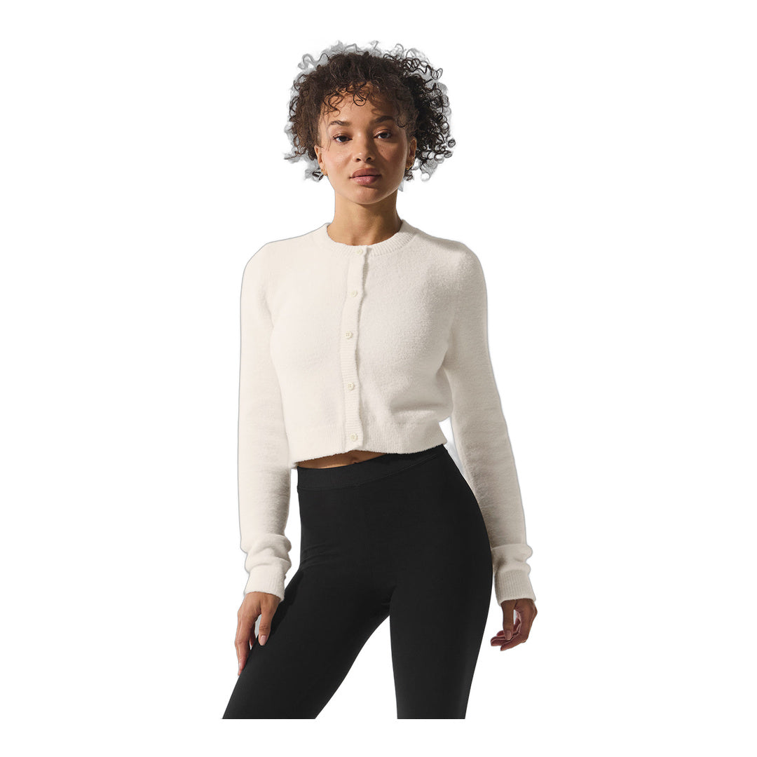 alo Snuggle Up Sweater Cropped Cardigan - Ivory