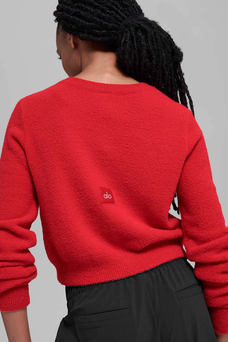 alo Snuggle Up Sweater Cropped Cardigan - Bright Red