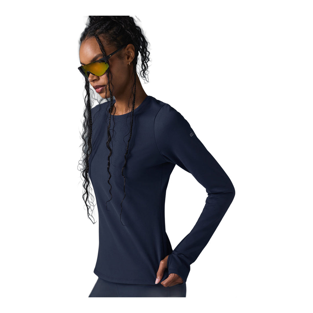 alo Airbrush Winter Warm Nocturne Long Sleeve - Navy