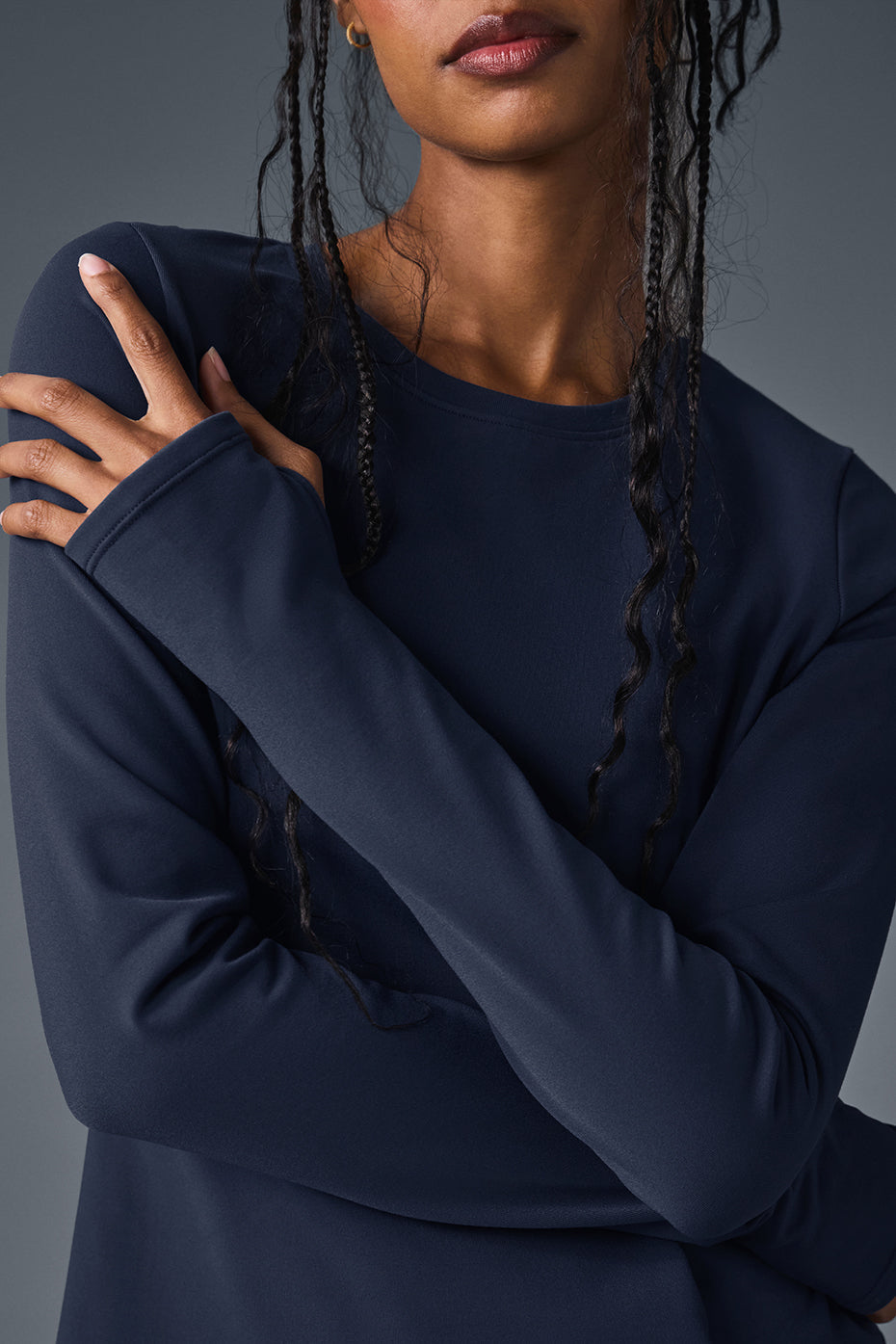 alo Airbrush Winter Warm Nocturne Long Sleeve - Navy