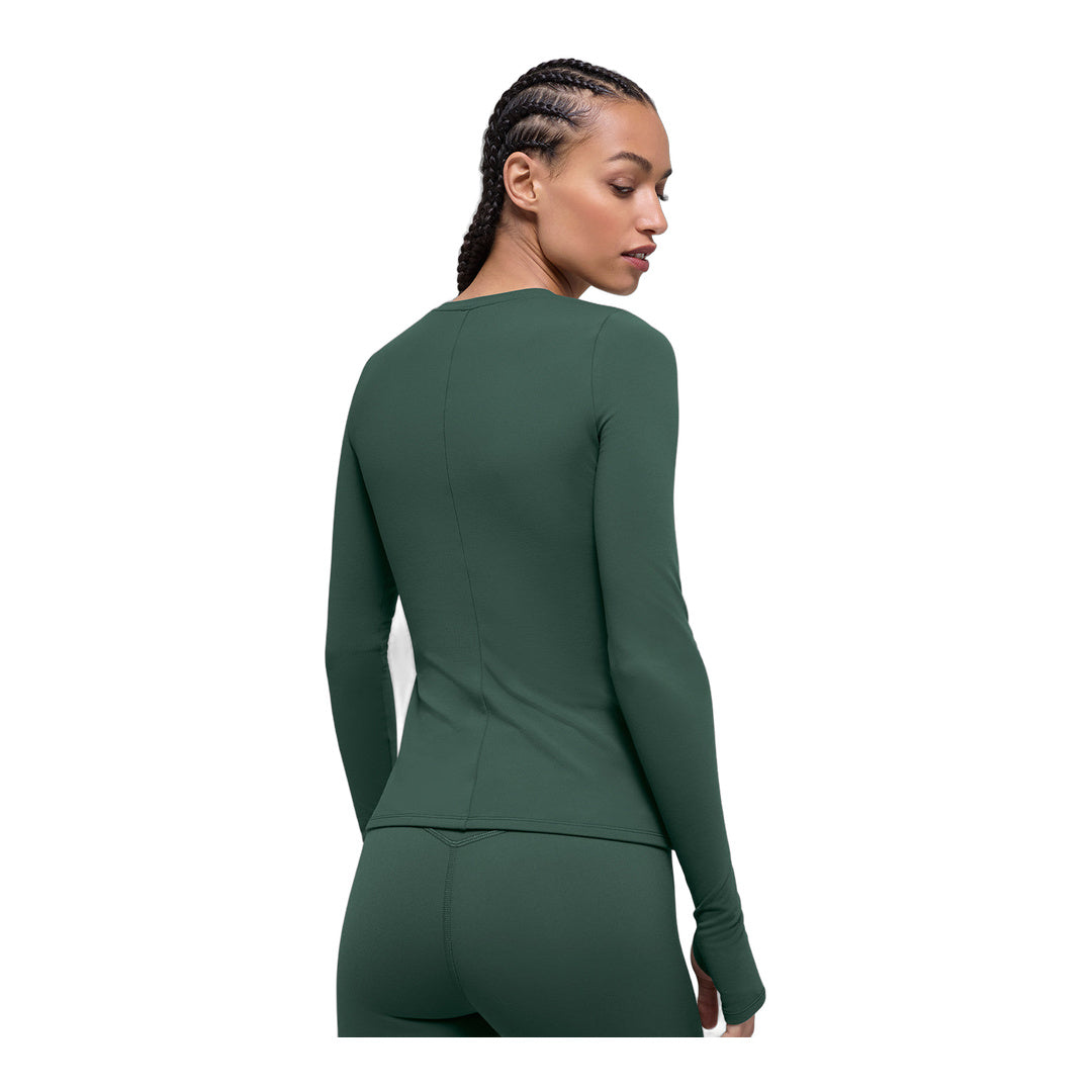 alo Airbrush Winter Warm Nocturne Long Sleeve - Clover Green