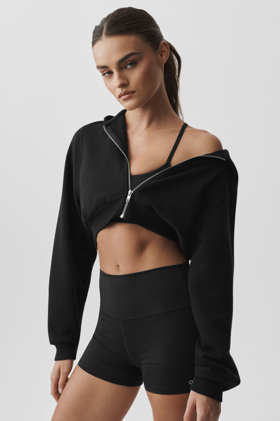 alo Sweet Escape Zip Up Hoodie - Black