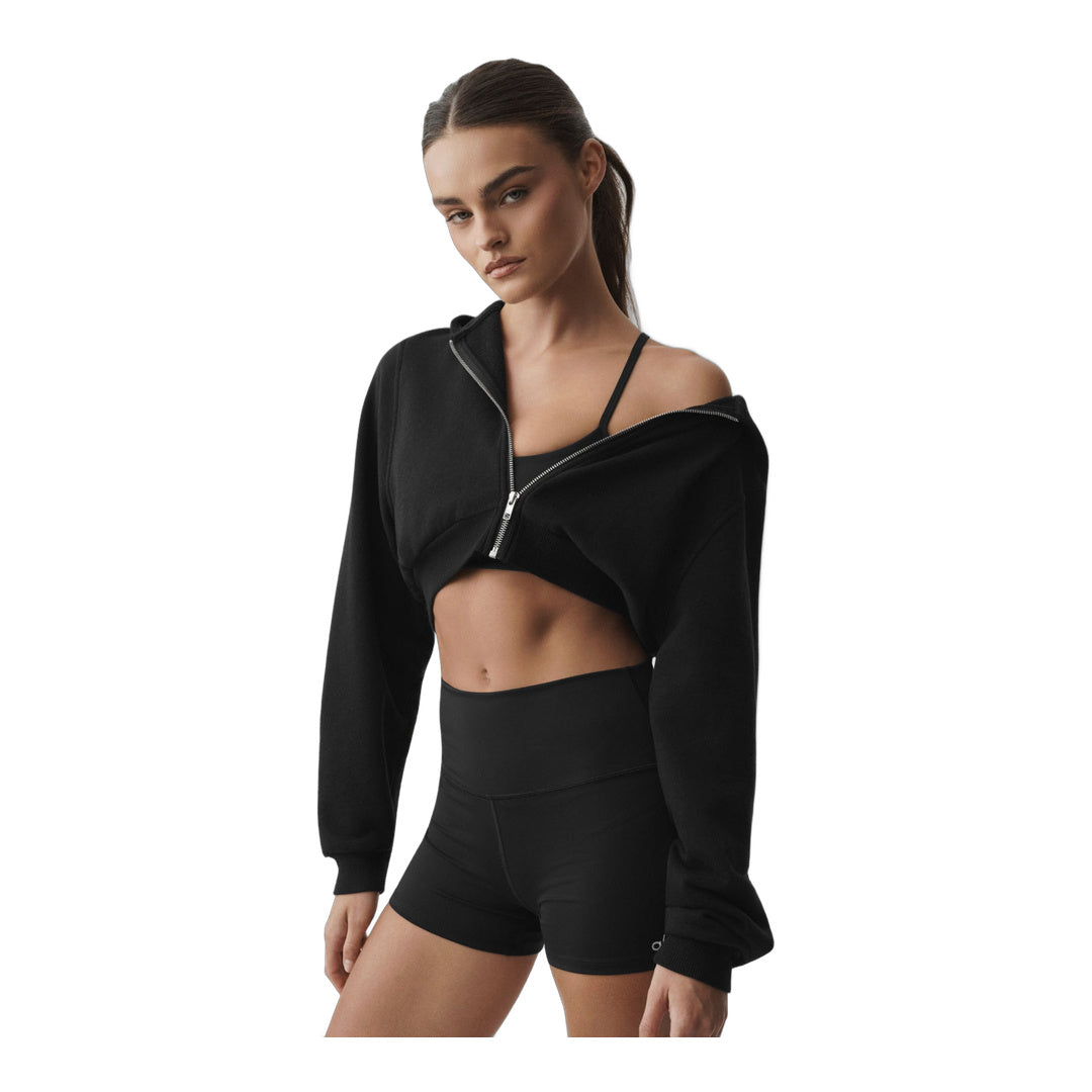 alo Sweet Escape Zip Up Hoodie - Black