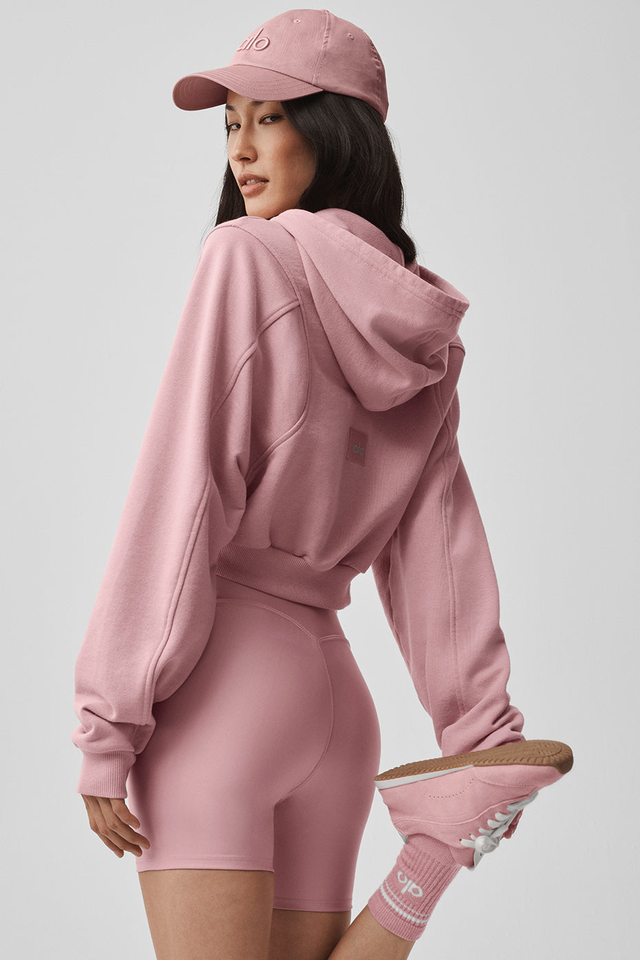 alo Sweet Escape Zip Up Hoodie - Vintage Pink