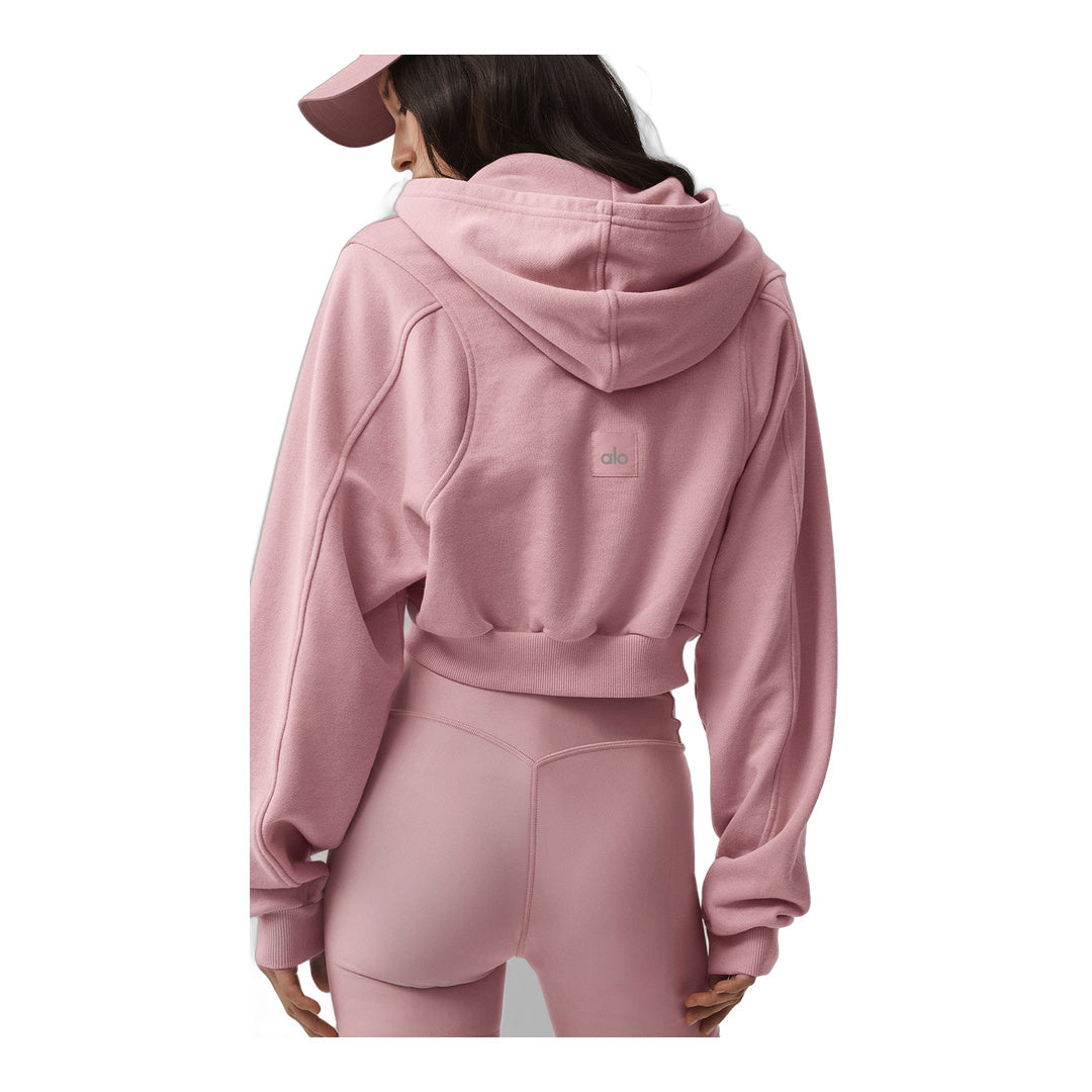 alo Sweet Escape Zip Up Hoodie - Vintage Pink