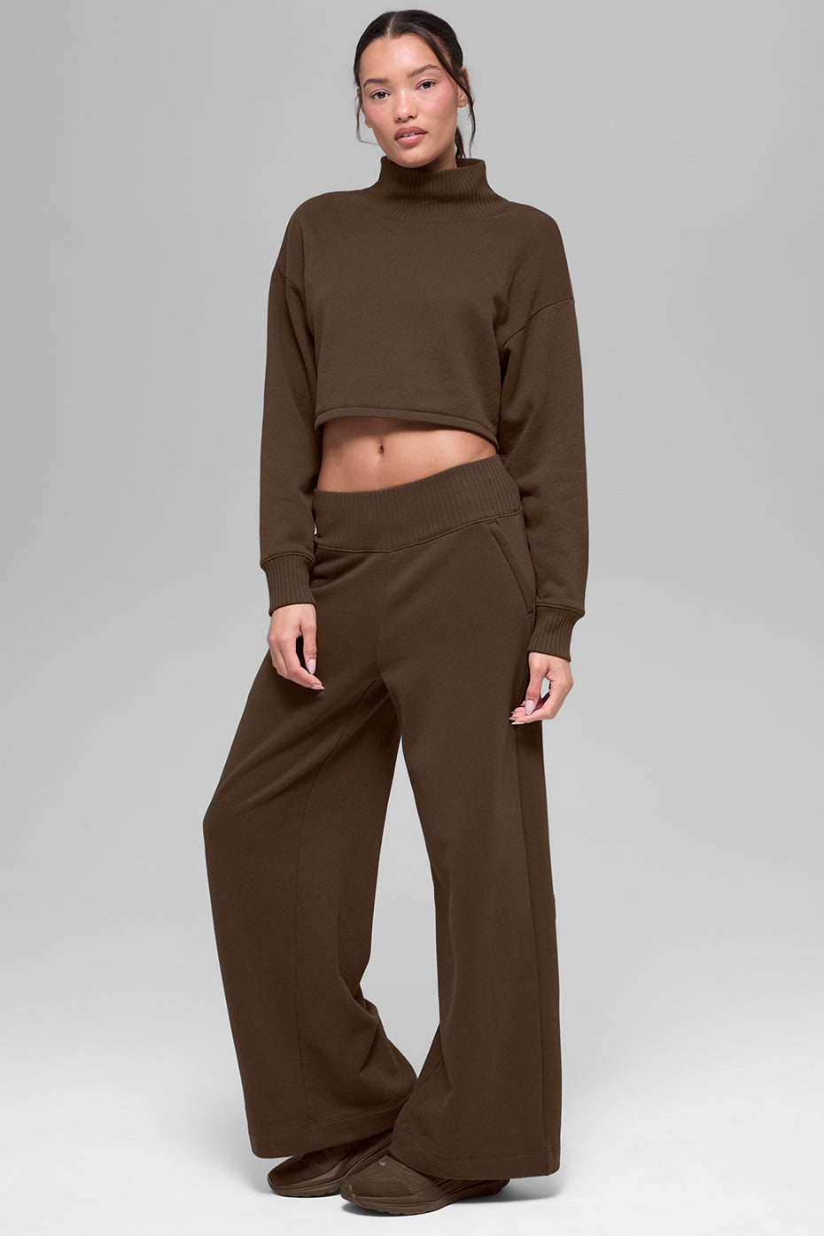 alo Cropped Serenity Coverup - Espresso
