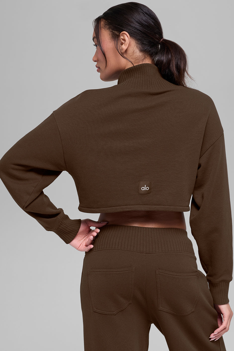 alo Cropped Serenity Coverup - Espresso
