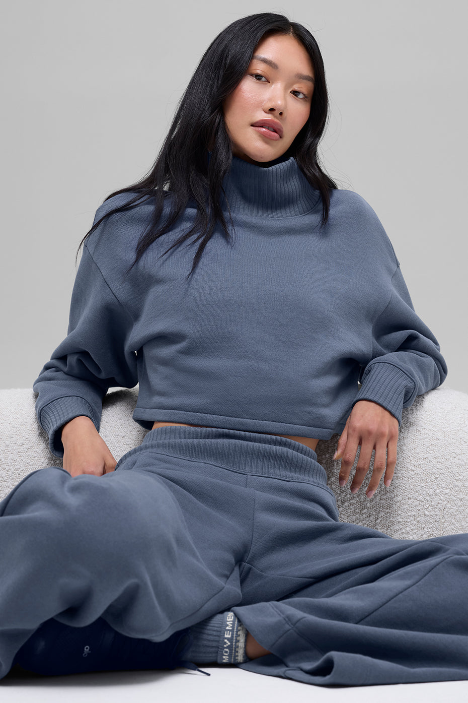 alo Cropped Serenity Coverup - Bluestone