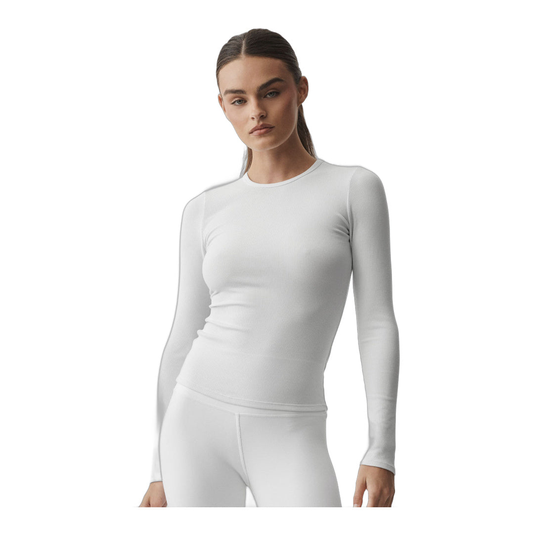alo Ribbed Modal Long Sleeve - White