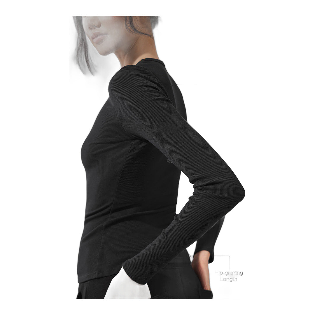 alo Ribbed Modal Long Sleeve - Black