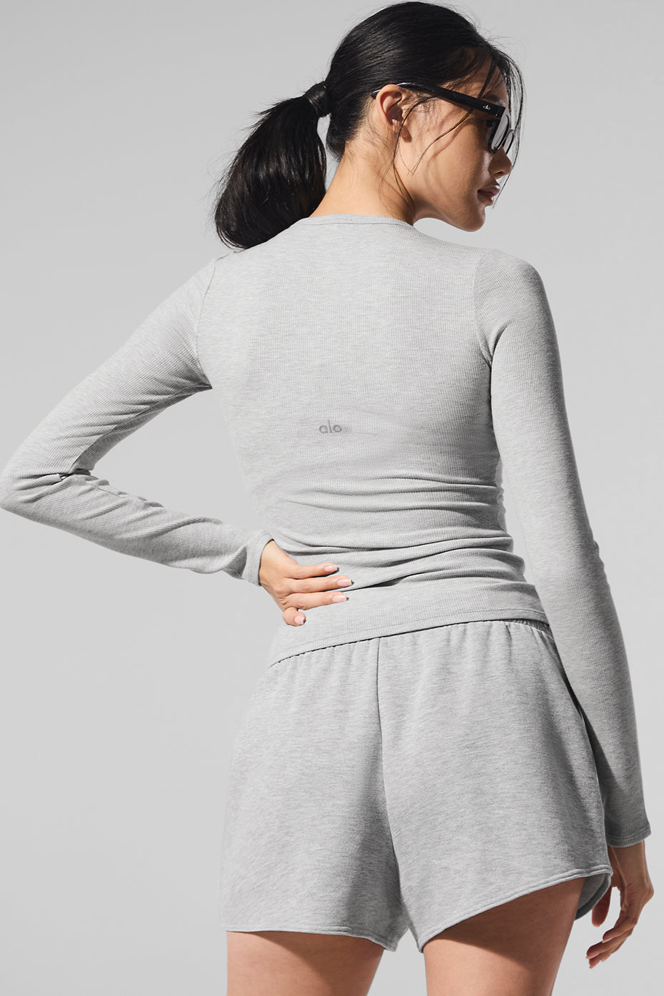 alo Ribbed Modal Long Sleeve - Athletic Heather Grey