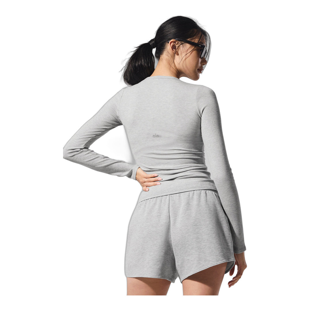 alo Ribbed Modal Long Sleeve - Athletic Heather Grey