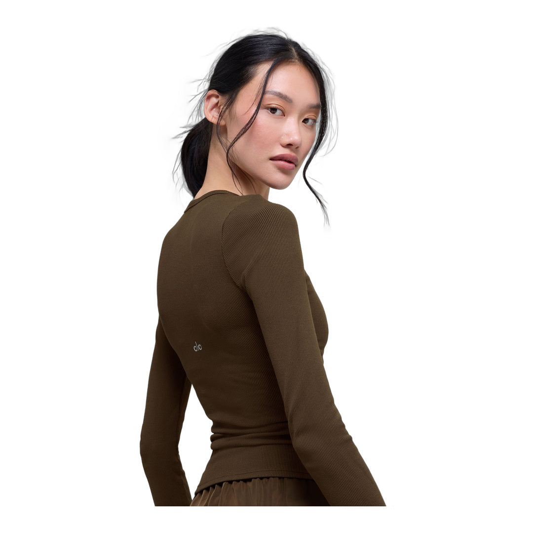 alo Ribbed Modal Long Sleeve - Espresso