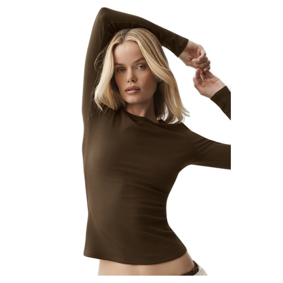 ALO Ribbed Modal Long Sleeve - Espresso