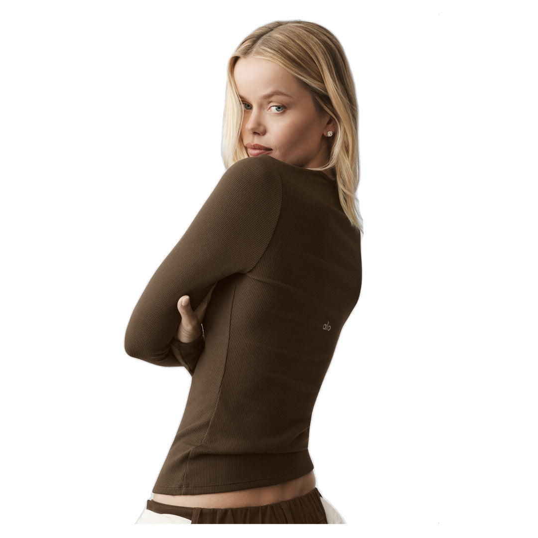 ALO Ribbed Modal Long Sleeve - Espresso