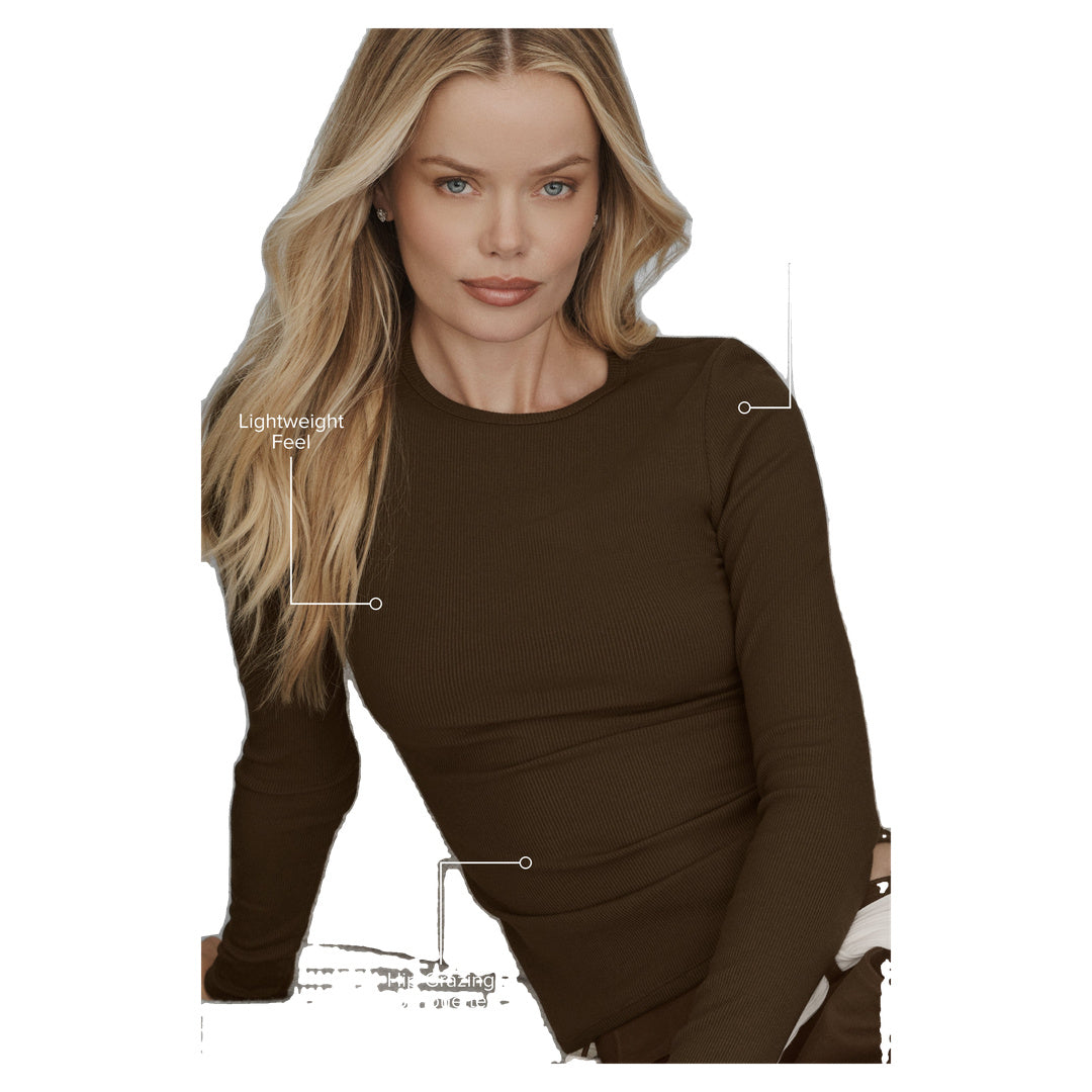 ALO Ribbed Modal Long Sleeve - Espresso